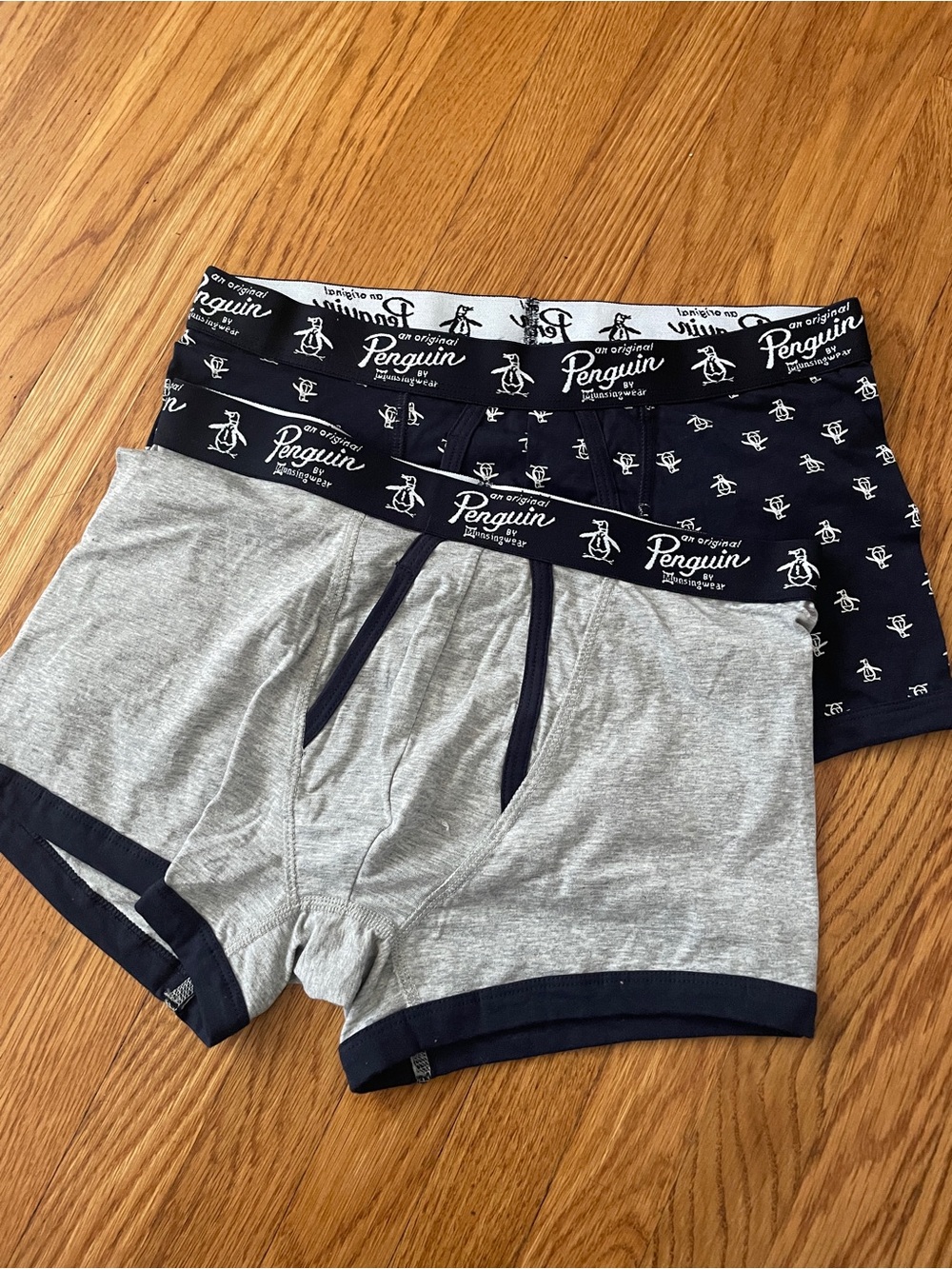 Original Penguin Grey and Navy Men’s Boxer Briefs - 2-Pack
